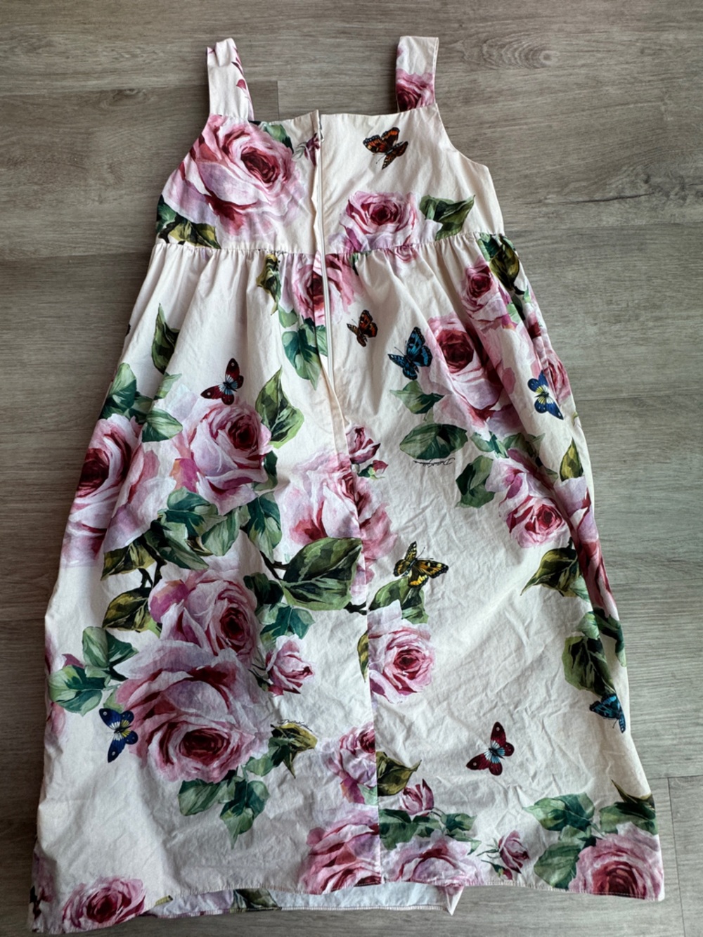 Dolce & Gabbana Girls' Pink Rose Butterly Print Cotton Sundress Sz 11/12 - Picture 7 of 14